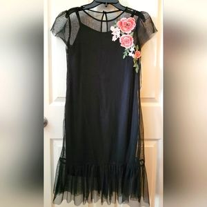 NWT Girls Rare Editions Black Dress 14